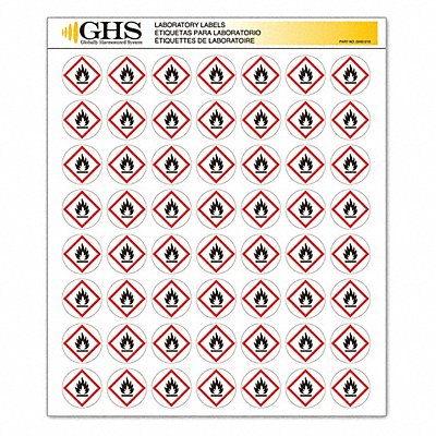 GHS SAFETY GHS1212 Label Gloss Paper Flame PK1120