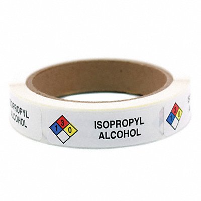 ROLL PRODUCTS 1630012 HMIG Label 3/4 x 2-1/2 Isopropyl PK250