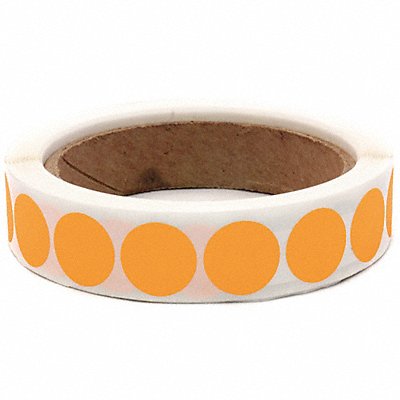 ROLL PRODUCTS 1190003V Label Circle Paper 3/4 H Orange 1000