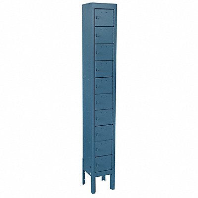 GRAINGER 10Y620 Locker 10x1Lockers Blue 66.5 x9 x9