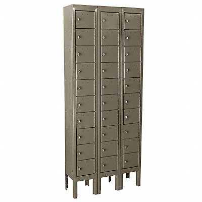 GRAINGER 10Y622 Locker 10x3Lockers Tan 66.5 x27 x9
