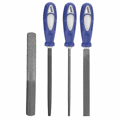 WESTWARD 10Z757 Hand File Set Bastard/Smooth 4 Pc