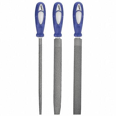WESTWARD 10Z758 Hand File Set Bastard/Smooth 8 In L 3 Pc