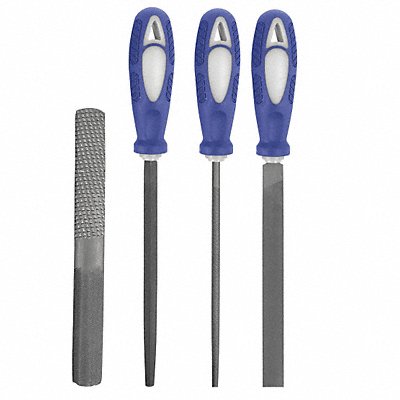 WESTWARD 10Z762 Hand File Set Bastard/Smooth 4 Pcs