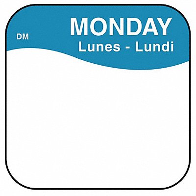 DAYMARK IT1100371MON Food Safety Label Blue/White 3/4 in H