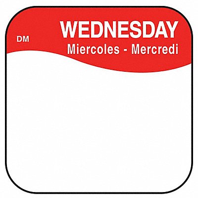 DAYMARK IT1100373WED Food Safety Label Red/White 3/4 in H