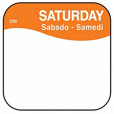 DAYMARK IT1100376SAT Food Safety Label Orange/White 3/4 in H