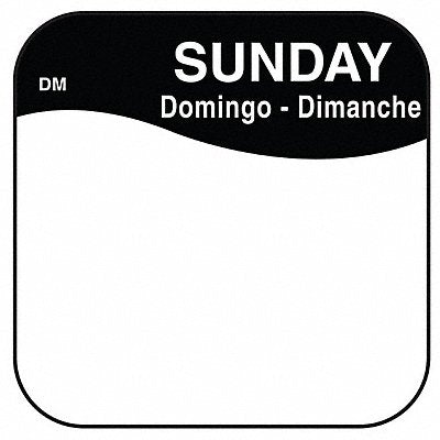 DAYMARK IT1100377SUN Food Safety Label Black/White 3/4 in H