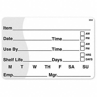 DAYMARK IT120152 Shelf Life Label Black PK500