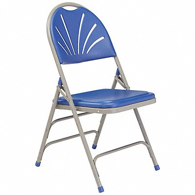 NATIONAL PUBLIC SEATING 1105 Folding Chair Plastic Blue/Grey PK4