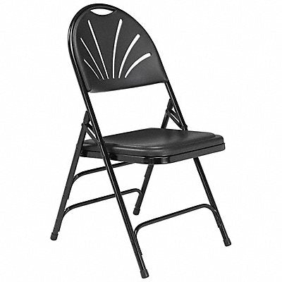 NATIONAL PUBLIC SEATING 1110 Folding Chair Plastic Black PK4