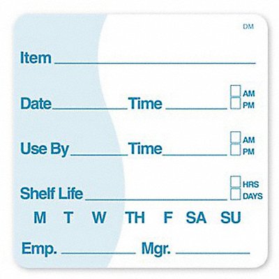 DAYMARK IT112437 Food Safety Label White 2 in H 1000pk
