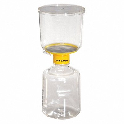 LAB SAFETY SUPPLY 11L829 Filter Unit 90 mm Dia 1 L 0.45 um PK12