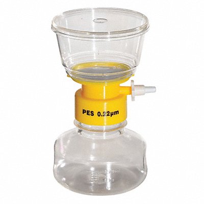 LAB SAFETY SUPPLY 11L830 Filter Unit 50mm Dia 150 mL 0.22 um PK12