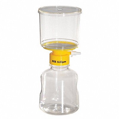LAB SAFETY SUPPLY 11L832 Filter Unit 90mm Dia 500 mL 0.22 um PK12