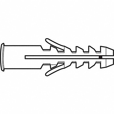 GRAINGER U631000250001 Wall Anchor Plastic 1 1/8 in L PK100