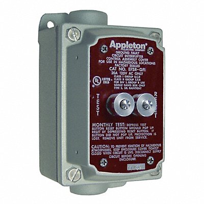 APPLETON ELECTRIC EFS150AGFI GFI Cover Box 125V 20A 1/2Hub DE CF Alum
