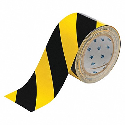 BRADY 104347 G5687 Floor Tape Black/Yellow 3 inx100 ft Roll