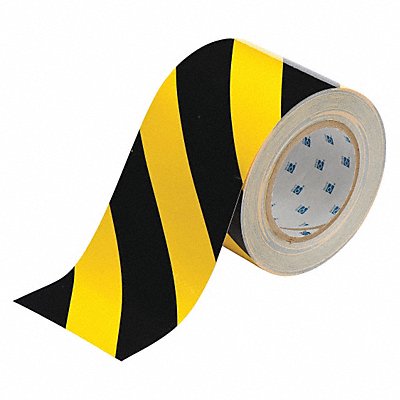 BRADY 104377 G5688 Floor Tape Black/Yellow 4 inx100 ft Roll