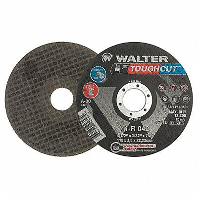 WALTER SURFACE TECHNOLOGIES 11R042 Cut Off Wheel T1 4-1/2x3/32x7/8