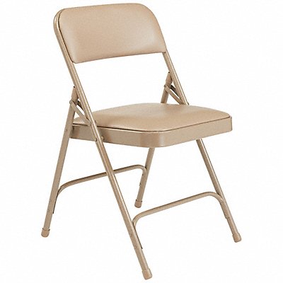 NATIONAL PUBLIC SEATING 1201 Folding Chair Vinyl Beige PK4