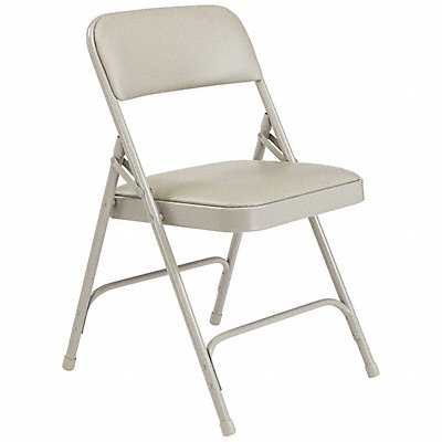 NATIONAL PUBLIC SEATING 1202 Folding Chair Vinyl Grey PK4
