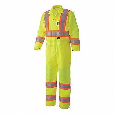 PIONEER V1070160UXL Traffic Coverall Hi-Vis Yw Polyester XL