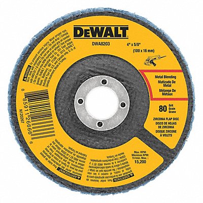 DEWALT DWA8203 Zirconia Flap Disc T29 80Grit 4 x5/8