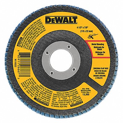 DEWALT DWA8208 Zirconia Flap Disc T29 80Grit 4.5 x7/8