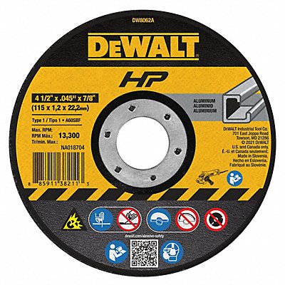 DEWALT DW8062A Alum Cut Off Wheel 4.5 x.045 x7/8