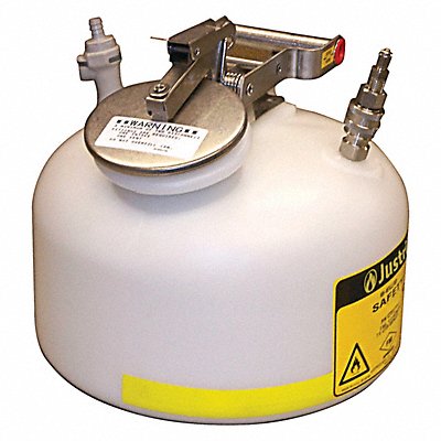 JUSTRITE 12165 HPLC Waste Can White EDPM/PTFE 12 dia