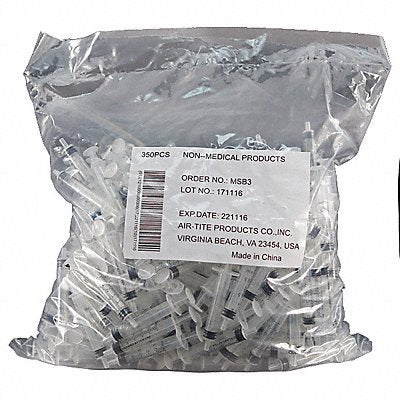 AIR-TITE MSB3 Syringe Bulk 3mL Luer Slip PK350