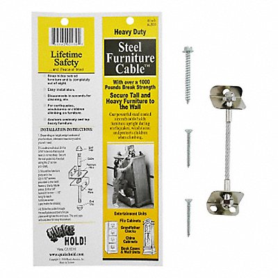 QUAKEHOLD! 2930 Steel Furniture Cable 4 In Silver