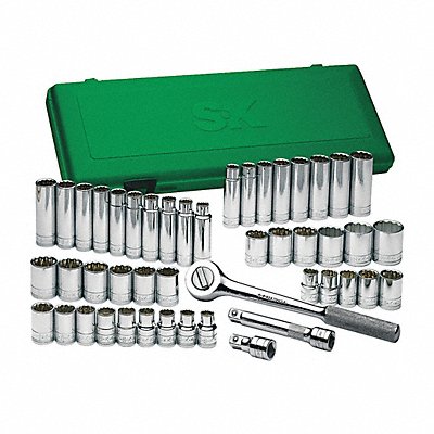 SK PROFESSIONAL TOOLS 4147 Socket Wrench St Chrome 12Pt 1/2 - 1 1/8 in