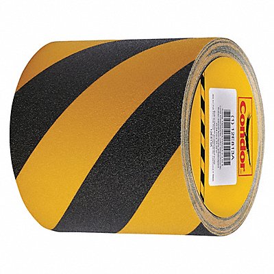 CONDOR GRAN5045 AntiSlip Tape 60 ftLx6 W BLK/Yellow 60Grit