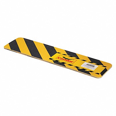 CONDOR GRAN5056 AntiSlip Tread 24 inLx6 inW BLK/Yellow PK10