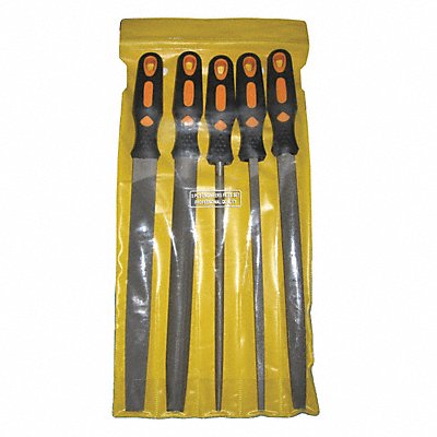 WESTWARD 12F862 Hand File Set Bastard Cut 8 L 5 Pcs