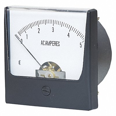 GRAINGER 12G370 Analog Panel Meter AC Current 0-5 AC A