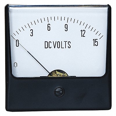 GRAINGER 12G437 Analog Panel Meter DC Voltage 0-15 DC V