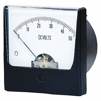 GRAINGER 12G443 Analog Panel Meter DC Voltage 0-50 DC V