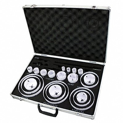 WESTWARD 12G709 Hole Saw Set Bi-Metal 30 Pcs