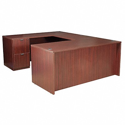REGENCY LUDF7135MH U-Shaped Desk 29 in H Mahogany