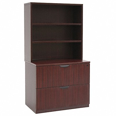 REGENCY LPLFH3665MH Hutch w/ Lateral File Legacy Mahogany