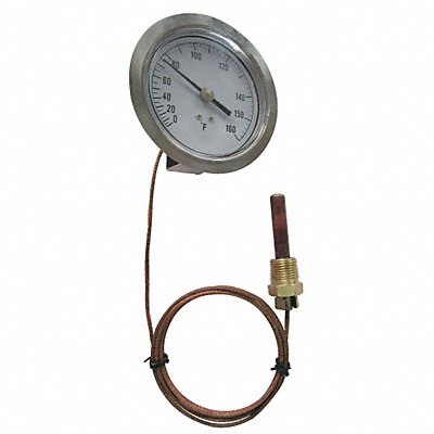 GRAINGER 12U625 G2662 Analog Panel Mount Thermometer 0 to 160F
