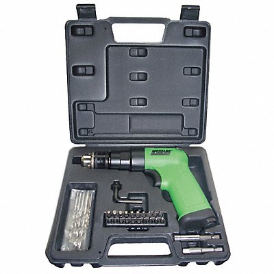 SPEEDAIRE 12V744 Drill Air-Powered Pistol Grip 1/4 in