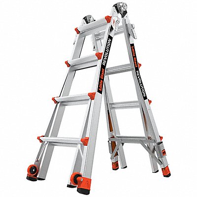 LITTLE GIANT 13117801 Ladder Aluminum 4 to 7 ft H 300 lb Cap