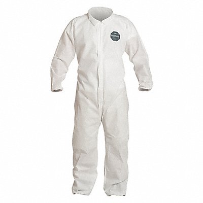 DUPONT PB125SWHMD002500 H3333 Collared Coveralls M White SMS PK25