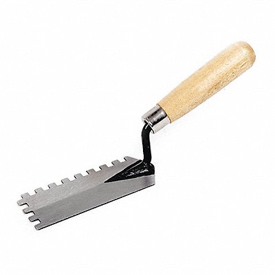 WESTWARD 13A580 Notched Trowel 6inL 2inW Carbon Steel