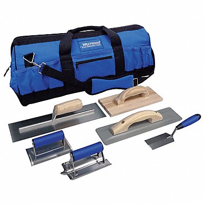 WESTWARD 13A756 Concrete Apprentice Tool Kit 7 Pc
