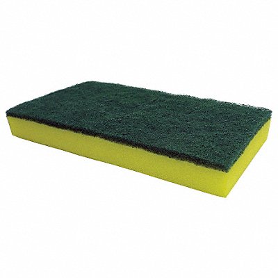 WESTWARD 13A761 Sponge Scrubber 9x4-1/2 In Green/Yellow
